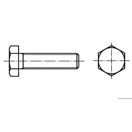 TOOLCRAFT Sechskantschraube M3 x 25 mm, DIN 933, Edelstahl A2, 100 Stück - ISO 4017