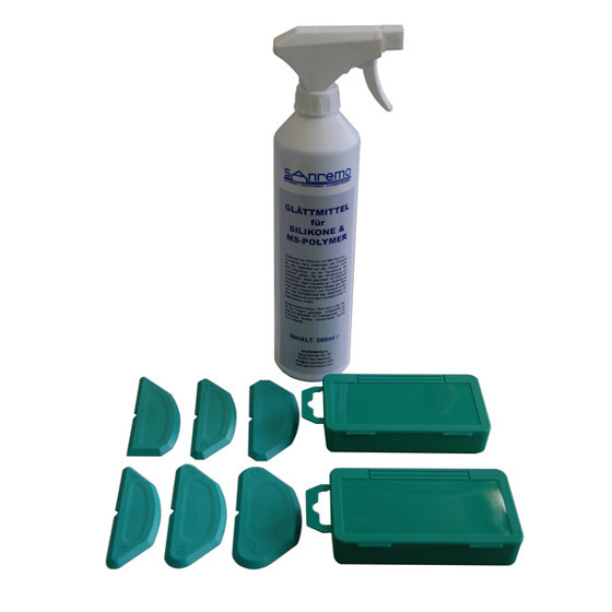 Basic 10 Glättmittel 500ml mit 3 Radien & 3 Winkel Fugenschablonen