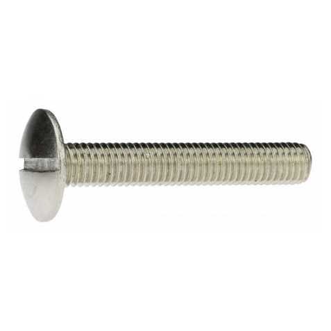 Edelstahl Bordwandschraube M6 x 25 mm - Flachrund mit Schlitz A2 (blank)