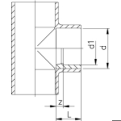 PVC-U Reduzierstück d 90/75 | Kurz | PN 16