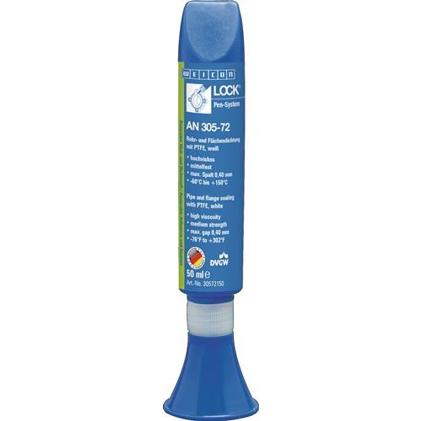 WEICONLOCK® AN 305-72 Rohr- und Flächendichtung - PTFE, mittelfest, Trinkwasserzulassung, 50 ml, weiß