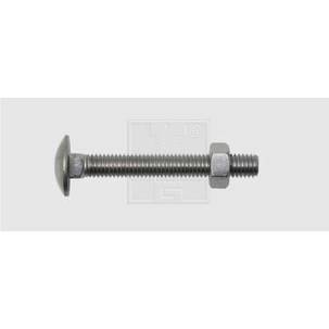Edelstahlbordwandschraube DIN 603 - Flachrundkopfschraube A2, 6mm x 80mm, Außensechskant, 25 Stück