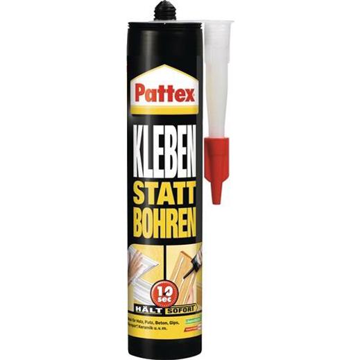 Pattex Montagekleber - Kleben statt Bohren, Wasserbasierend, Weiß, 400g Kartusche
