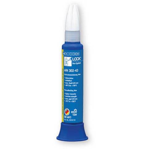 WEICONLOCK® AN 302-43 Schraubensicherung - Mittelfest, Höherviskos, Trinkwasserzulassung - 50 ml - Blau
