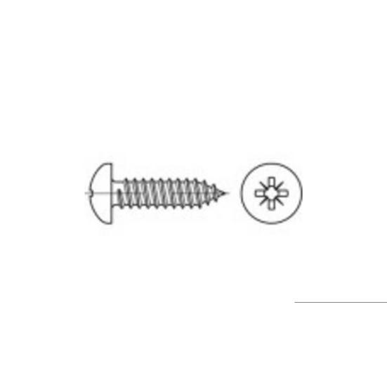 TOOLCRAFT Edelstahl Linsenblechschrauben ISO 7049 - 50mm, Kreuzschlitz Philips A2