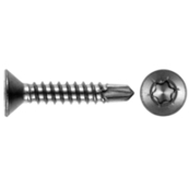 Edelstahlschrauben DIN 7504 A2 - 3,9 x 19 mm - Senkkopf TX (Form P) für Weichmetall