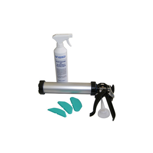 Glättmittel Set: 500ml Auspresspistole & 3 Radien Fugenschablonen