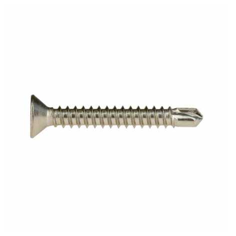 DIN 7504 Edelstahl Bohrschraube - Blechgewinde 4,2 x 45 mm - Kreuzschlitz Phillips - A2 - Senkkopf - Form P