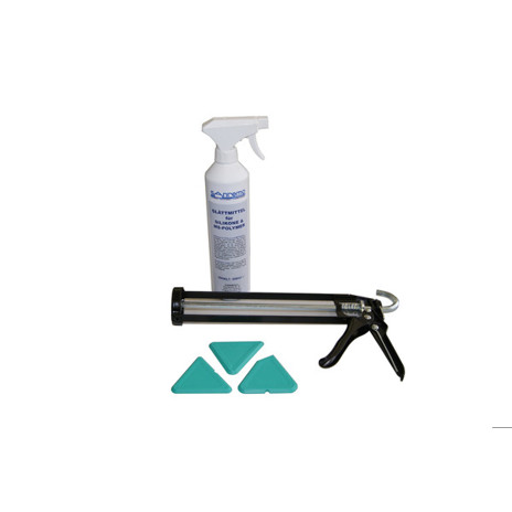 Basic 8 Glättmittel Set: 500ml inkl. Skelettauspresspistole & 3 Duplex Fugenschablonen