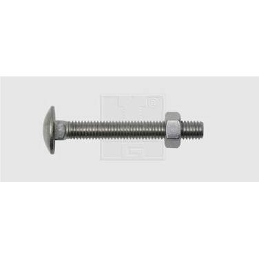 Edelstahlbordwandschraube DIN 603, Flachrundkopfschraube, 8mm x 60mm, Außensechskant, A2, 25 Stück
