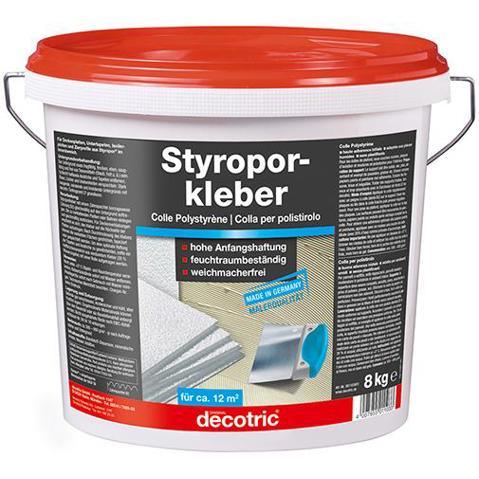 Decotric Wasserbasierender Styroporkleber - 8 kg Eimer, Gebrauchsfertig