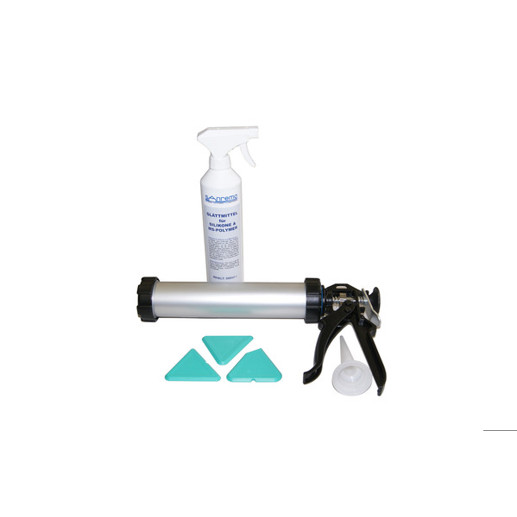 Glättmittel Set 500ml inkl. Auspresspistole & 3 Duplex Fugenschablonen