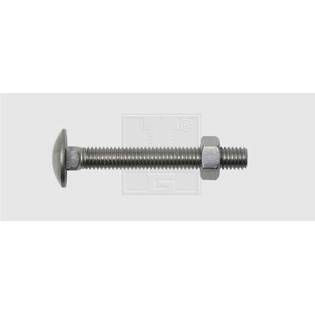 Edelstahlbordwandschraube DIN 603, Flachrundkopfschraube, 8 mm Durchmesser, 80 mm Länge, Außensechskant, A2, 25 Stück