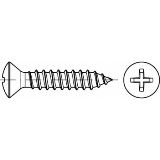 TOOLCRAFT Linsensenkblechschrauben 60mm Edelstahl | Kreuzschlitz Phillips ISO 7051