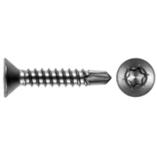 DIN 7504 A2 Bohrschrauben mit Senkkopf TX (Form P) - 3,9 x 16 mm - Edelstahl für Weichmetall