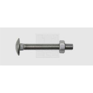 Edelstahlbordwandschraube SWG 22666067, Flachrundkopfschraube, 6 mm x 60 mm, Außensechskant, DIN 603, A2, 30 Stück